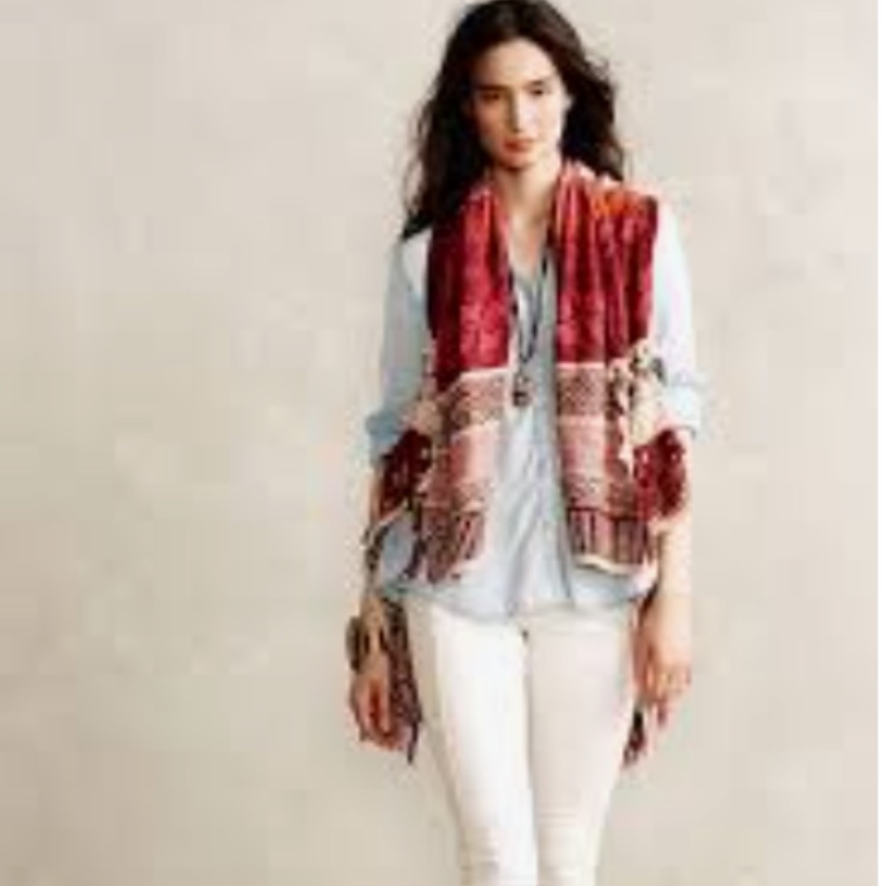 Anthropologie moth Durango jacquard boho vest - Picture 4 of 5